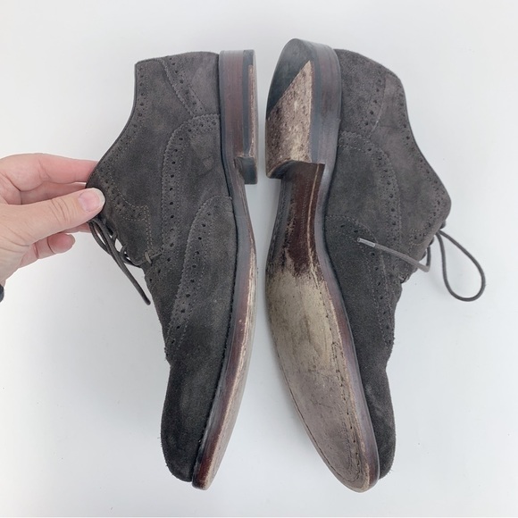 John Varvatos Luxe Suede Oxford Wingtip F2693Q3L-A12B Mens Dress Shoes 9.5 main image 4